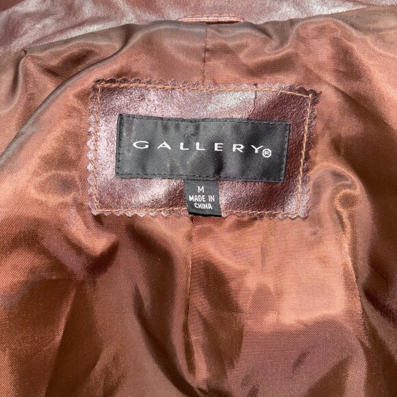 Burgundy Brown Leather Jacket - Picture 3 of 5